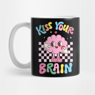 Kiss Your Brain Retro Valentines Day Teacher Squad Kid Mug